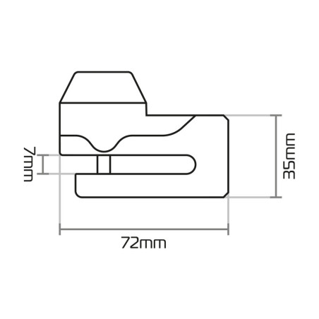 Candado de disco OXFORD Mini T - 5,5 mm amarillo