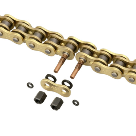 Cadena de transmisión EK CHAIN 520 SRX2 - Retenes QX-Ring - Cierre tipo tornillo