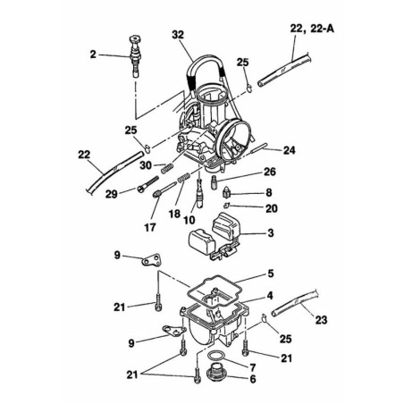 Carburador KEIHIN PWK36 Quad Vent