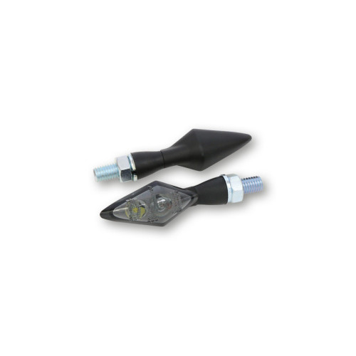 Intermitente/luz de posición LED HIGHSIDER pro Pen Head Double 2in1 - cristal ahumado - homologado E - Pareja