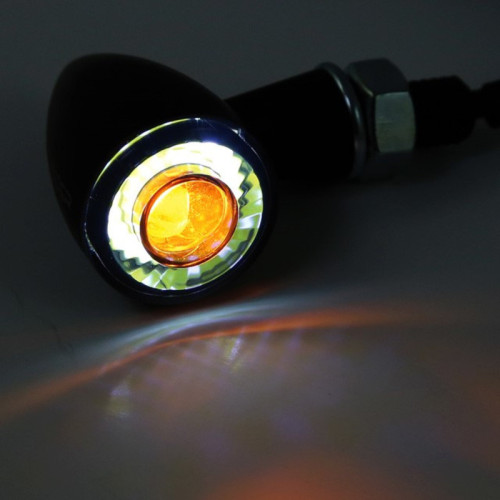 Intermitentes LED + luz de posición HIGHSIDER pro Montana Bullet 2en1 – negro mate – pareja