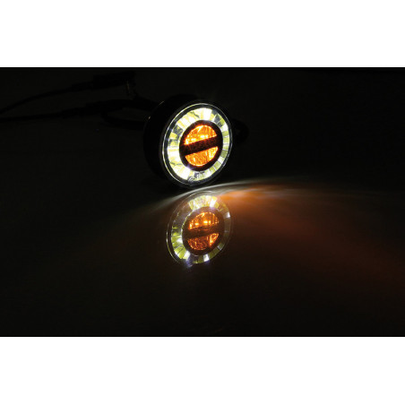 Intermitente/luz de posición LED HIGHSIDER pro Rocket 2in1 - cristal ahumado - homologado E - Pareja