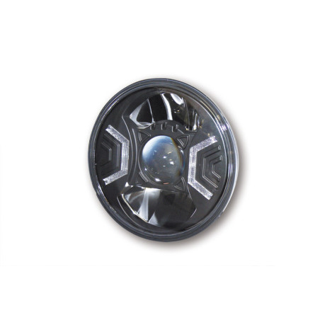 Óptica de faro delantero LED HIGHSIDER pro Type 2 - 7 inch - negro - 1 pieza