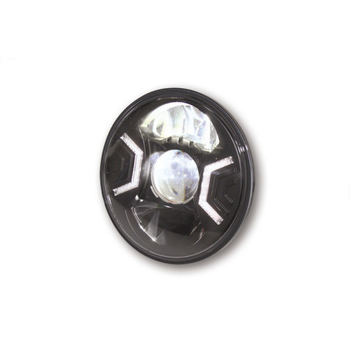 Óptica de faro delantero LED HIGHSIDER pro Type 2 - 7 inch - negro - 1 pieza