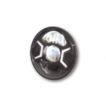 Óptica de faro delantero LED HIGHSIDER pro Type 2 - 7 inch - negro - 1 pieza