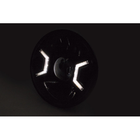 Óptica de faro delantero LED HIGHSIDER pro Type 2 - 7 inch - negro - 1 pieza
