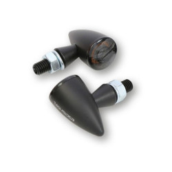 Intermitentes LED + luz trasera y de freno HIGHSIDER pro Montana Bullet 3en1 – negro mate – pareja