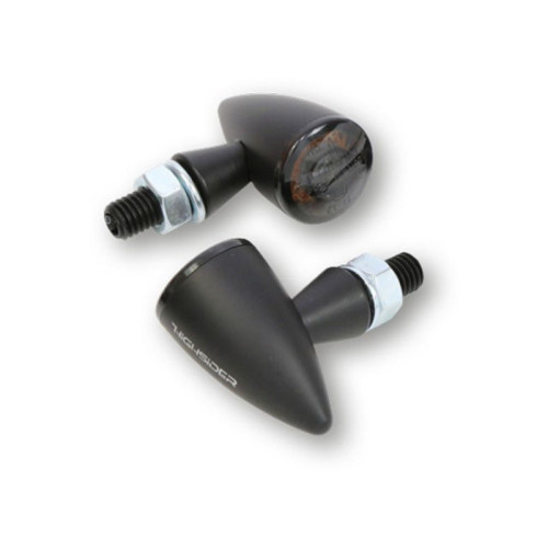 Intermitentes LED + luz trasera y de freno HIGHSIDER pro Montana Bullet 3en1 – negro mate – pareja