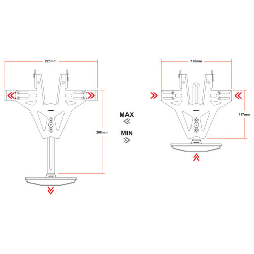 Portamatrículas HIGHSIDER pro Akron-RS - Yamaha - sin luz trasera