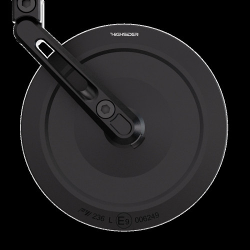 Retrovisor extremo de manillar HIGHSIDER pro Montana-Slim corto – negro mate – 1 pza