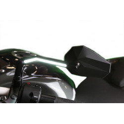 Retrovisor de manillar HIGHSIDER pro Stealth -X3 - con luz de posición LED - negro - Pareja 2