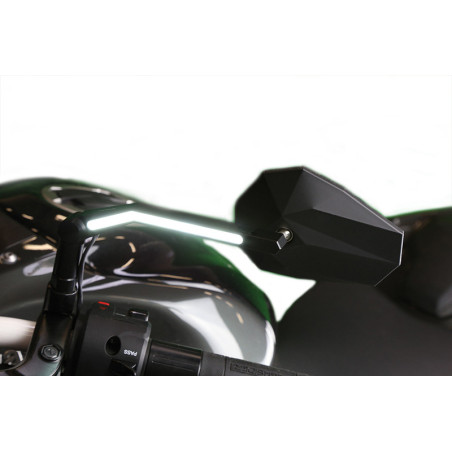 Retrovisor de manillar HIGHSIDER pro Stealth -X3 - con luz de posición LED - negro - Pareja