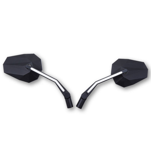 Retrovisor de manillar HIGHSIDER pro Stealth -X3 - con luz de posición LED - negro - Pareja