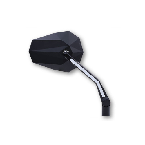 Retrovisor de manillar HIGHSIDER pro Stealth -X3 - con luz de posición LED - negro - Pareja