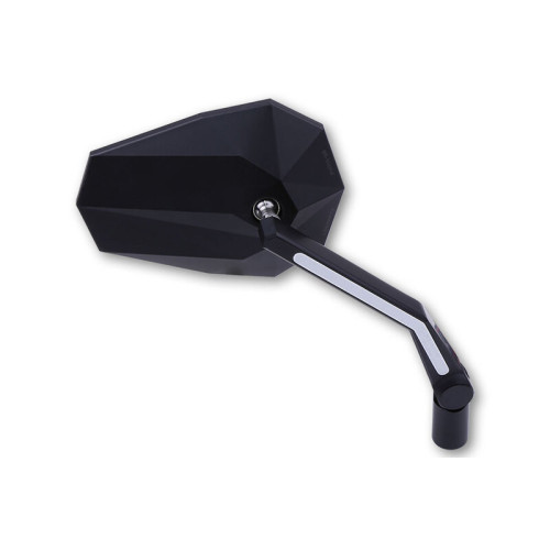Retrovisor de manillar HIGHSIDER pro Stealth -X3 - con luz de posición LED - negro - Pareja
