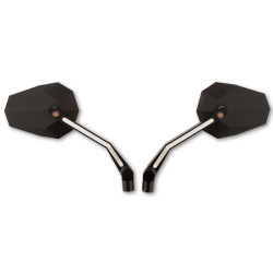 Retrovisor de manillar HIGHSIDER pro Stealth -X4 - con intermitentes LED y luz de posición - negro - Pareja 2