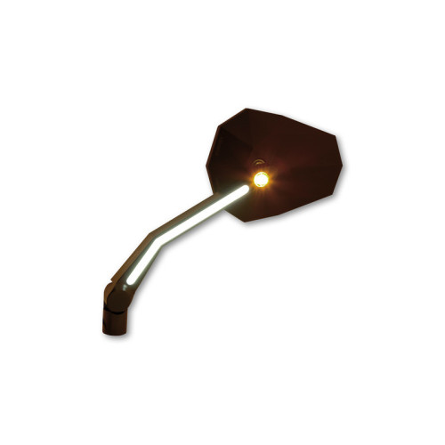 Retrovisor de manillar HIGHSIDER pro Stealth -X4 - con intermitentes LED y luz de posición - negro - Pareja