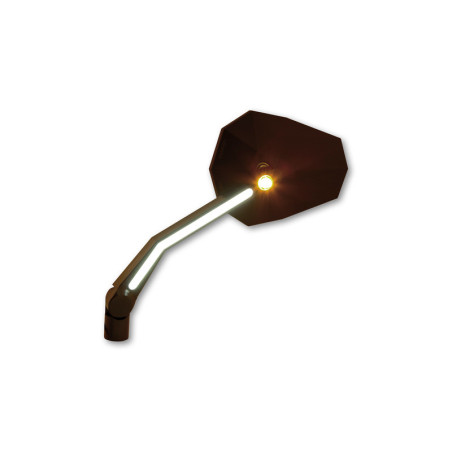 Retrovisor de manillar HIGHSIDER pro Stealth -X4 - con intermitentes LED y luz de posición - negro - Pareja