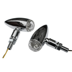 Intermitente LED HIGHSIDER pro Micro-Bullet - homologado E - cromado/traslúcido - par