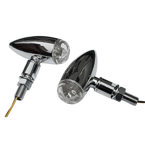 Intermitente LED HIGHSIDER pro Micro-Bullet - homologado E - cromado/traslúcido - par