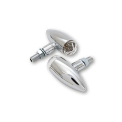 Intermitente LED HIGHSIDER pro Micro-Bullet - homologado E - cromado/traslúcido - par 2
