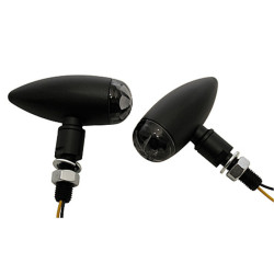 Intermitentes de manillar/luz de posición LED HIGHSIDER pro Akron-Flash - 2en1 - homologado E - negro/titanio/naranja - Pareja