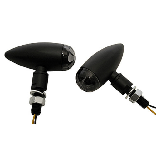 Intermitentes de manillar/luz de posición LED HIGHSIDER pro Akron-Flash - 2en1 - homologado E - negro/titanio/naranja - Pareja