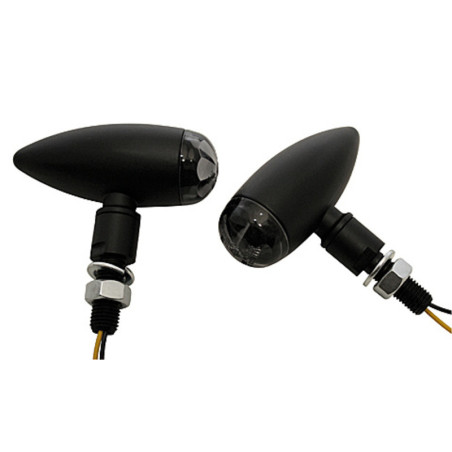 Intermitentes de manillar/luz de posición LED HIGHSIDER pro Akron-Flash - 2en1 - homologado E - negro/titanio/naranja - Pareja