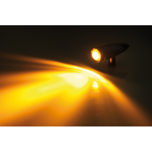 Intermitente LED HIGHSIDER pro Mono Bullet Long - homologado E - negro/traslúcido - par