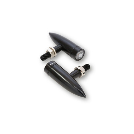 Intermitente LED HIGHSIDER pro Mono Bullet Long - homologado E - negro/traslúcido - par