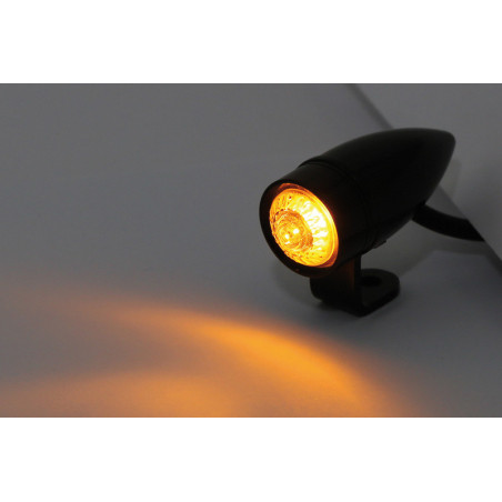 Intermitente LED HIGHSIDER pro Mono Bullet - homologado E - negro/traslúcido - par