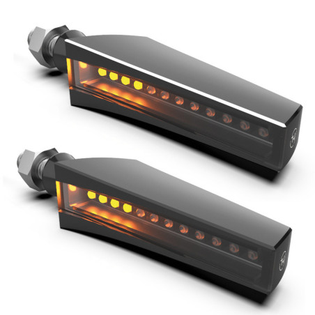 Intermitente secuencial LED HIGHSIDER pro STS 1 - homologado E - negro/ahumado - par