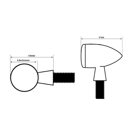 Intermitente LED HIGHSIDER pro Apollo Classic - homologado E - negro/ahumado - par