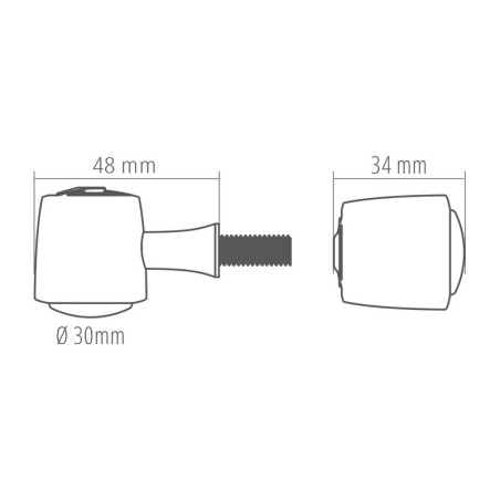 Piloto trasero/intermitente LED HIGHSIDER pro Apollo Classic - negro/ahumado - Pareja