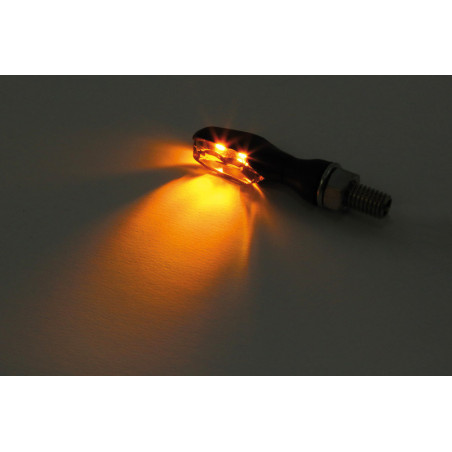 Intermitente LED HIGHSIDER pro Blaze - homologado E - negro/traslúcido - Pareja
