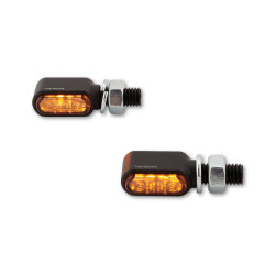 Intermitente LED HIGHSIDER pro Little Bronx - mecanizado CNC - homologado E - negro/ahumado - par