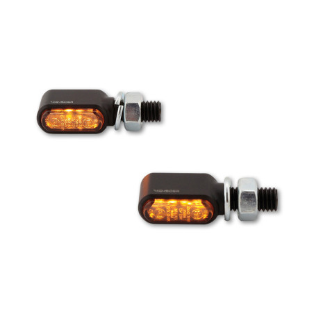 Intermitente LED HIGHSIDER pro Little Bronx - mecanizado CNC - homologado E - negro/ahumado - par