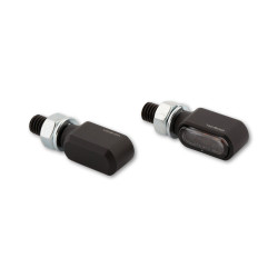 Intermitente LED HIGHSIDER pro Little Bronx - mecanizado CNC - homologado E - negro/ahumado - par 2
