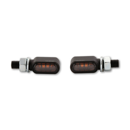 Intermitente LED HIGHSIDER pro Little Bronx - mecanizado CNC - homologado E - negro/ahumado - par
