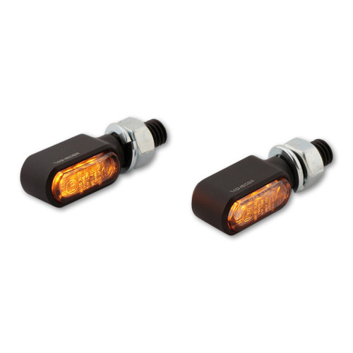 Intermitente LED HIGHSIDER pro Little Bronx - mecanizado CNC - homologado E - negro/ahumado - par