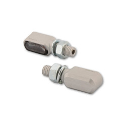 Intermitente LED HIGHSIDER pro Stealth-XS Bronx - plata/ahumado - mecanizado CNC - homologado E - par 2