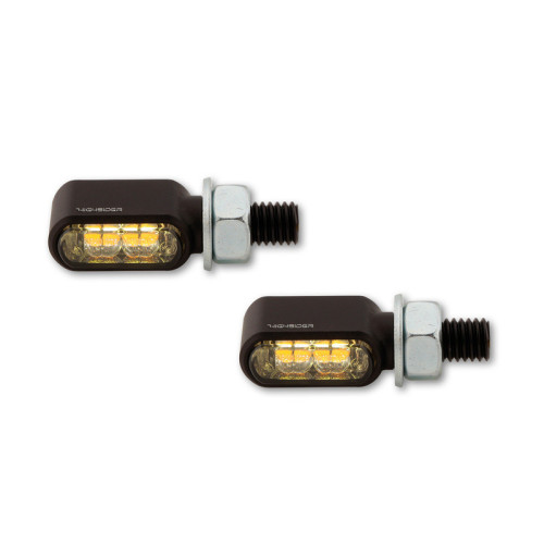 Intermitente/luz de posición LED HIGHSIDER pro Apollo Classic - 2en1 - homologado E - cromado/ahumado - Pareja