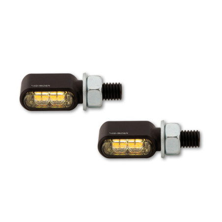 Intermitente/luz de posición LED HIGHSIDER pro Apollo Classic - 2en1 - homologado E - cromado/ahumado - Pareja