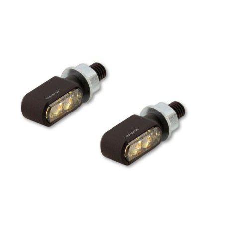 Intermitente/luz de posición LED HIGHSIDER pro Apollo Classic - 2en1 - homologado E - cromado/ahumado - Pareja