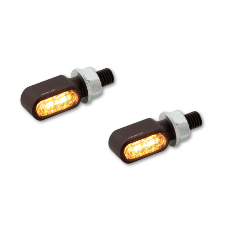 Intermitente/luz de posición LED HIGHSIDER pro Apollo Classic - 2en1 - homologado E - cromado/ahumado - Pareja