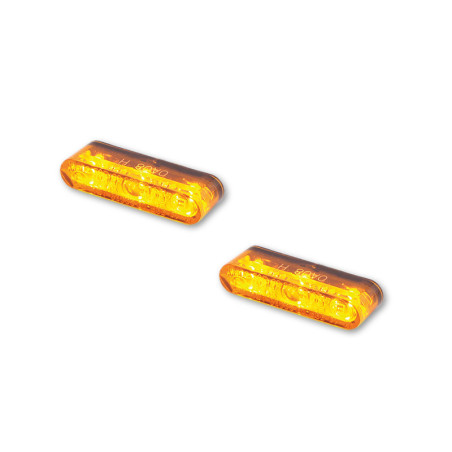 Intermitente LED HIGHSIDER pro Enterprise - mecanizado CNC - homologado E - negro/ahumado - Pareja