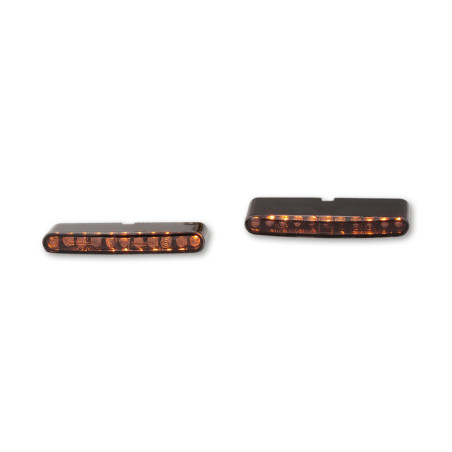 Intermitente/luz de posición LED HIGHSIDER pro Little Bronx - 2en1 - mecanizado CNC - homologado E - plata/ahumado - Pareja