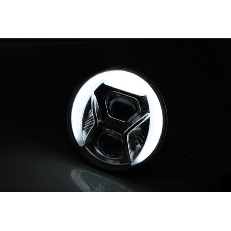 Óptica de faro delantero LED HIGHSIDER pro Type 8 - 7 inch - negro - 1 pieza