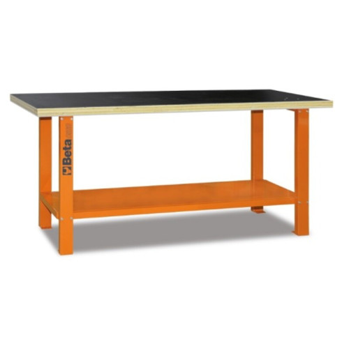 BETA C56B Banco de trabajo con tablero de madera - Naranja