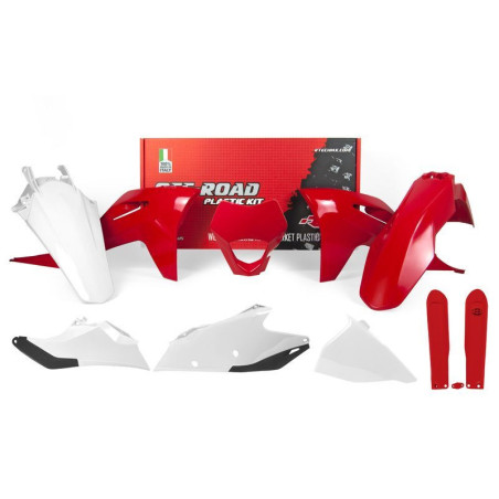 Kit de plástica RACETECH (7 pcs) - Rojo / Blanco
